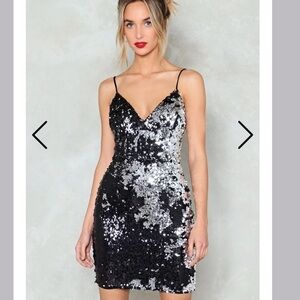 NEW BEBE Waking Up in Vegas Sequin Dress size XS